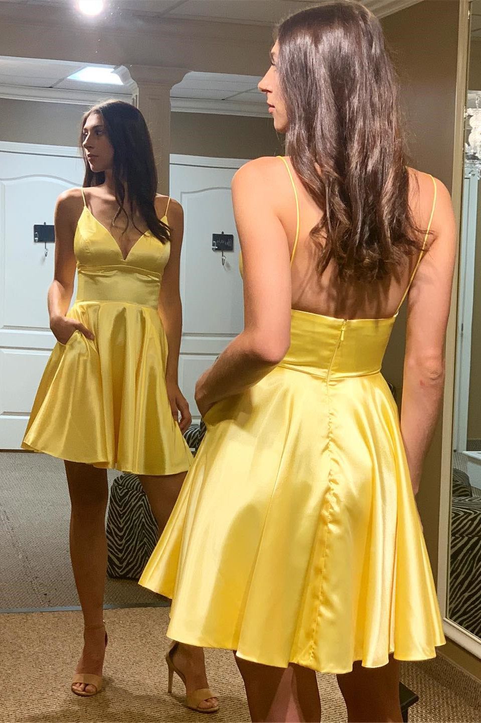 yellow homecoming dresses