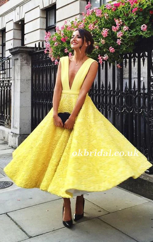 yellow homecoming dresses