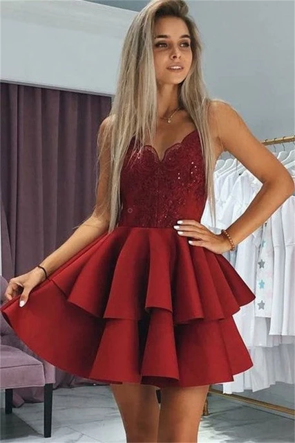 dark red homecoming dresses