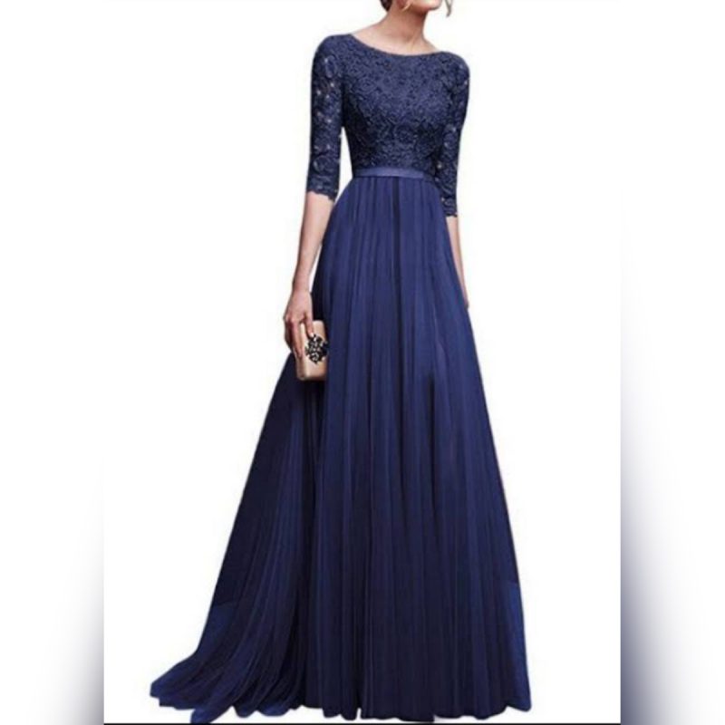 navy blue maxi dress