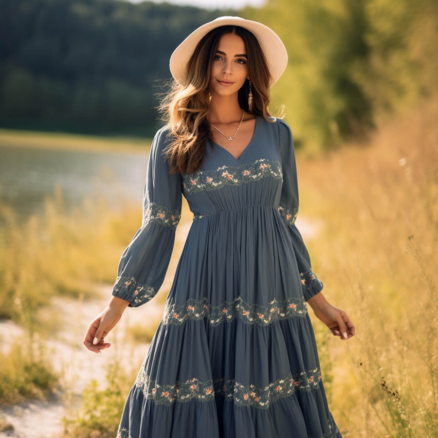 Long dress with sleeves