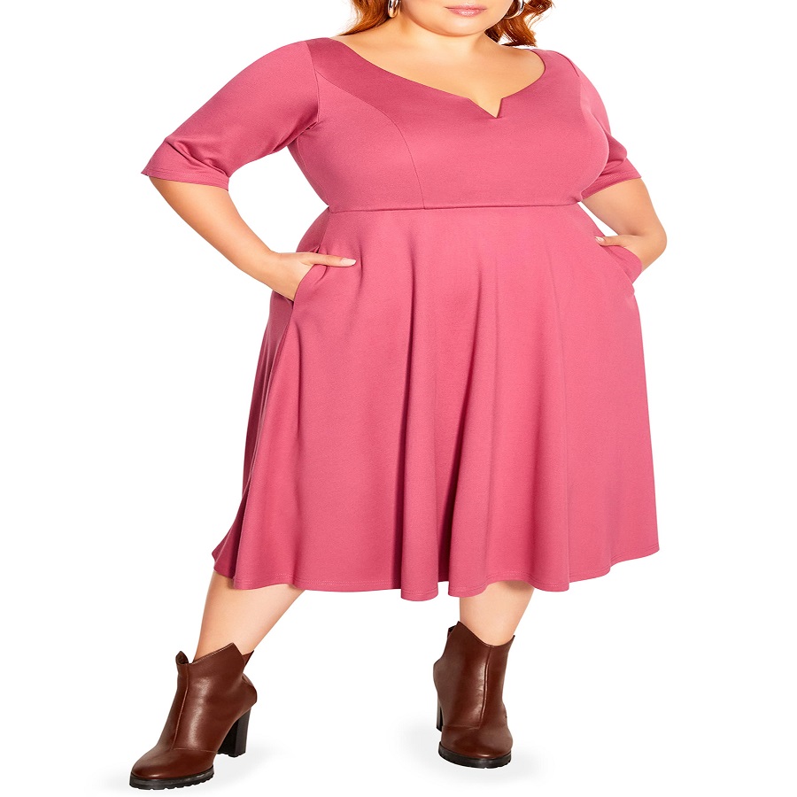 pink dress plus size