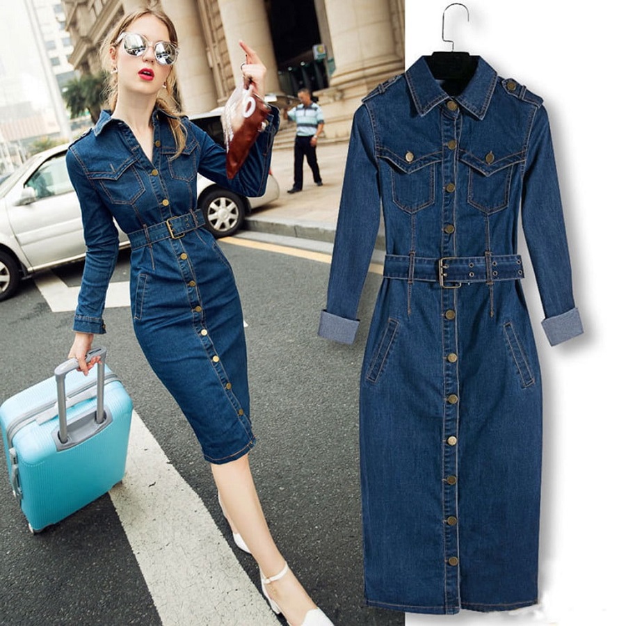 women's denim dress