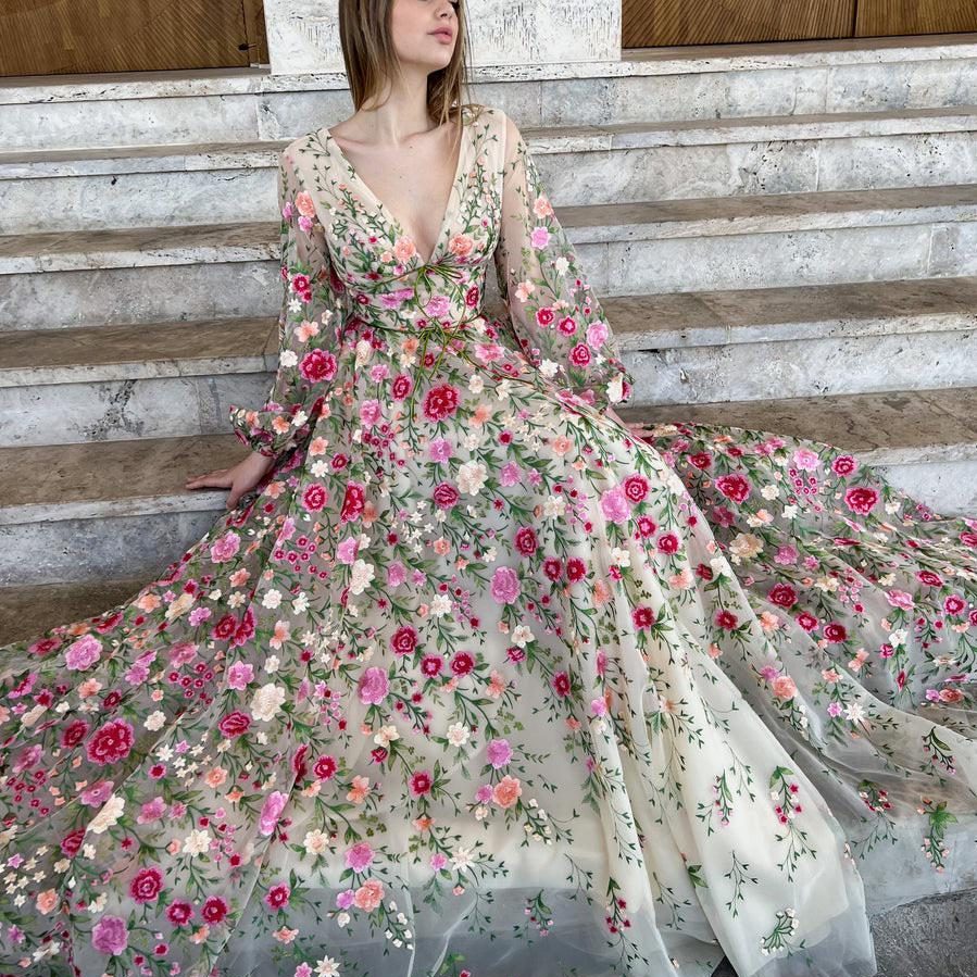 floral wedding dress