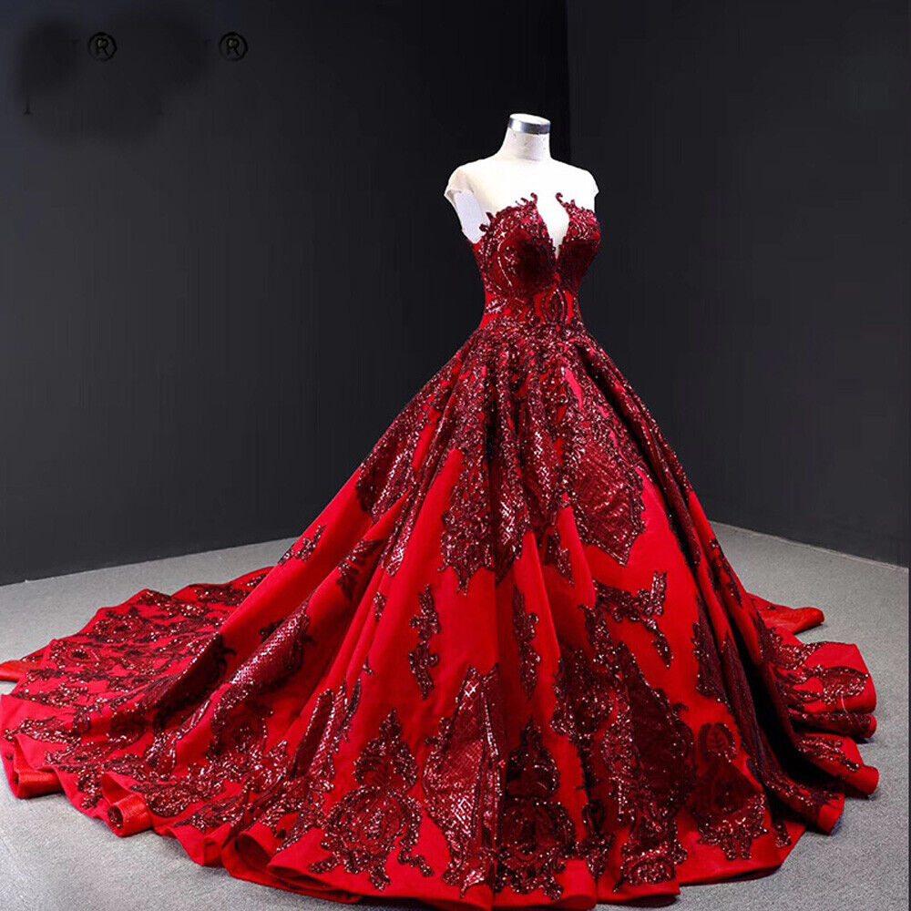 red wedding dress