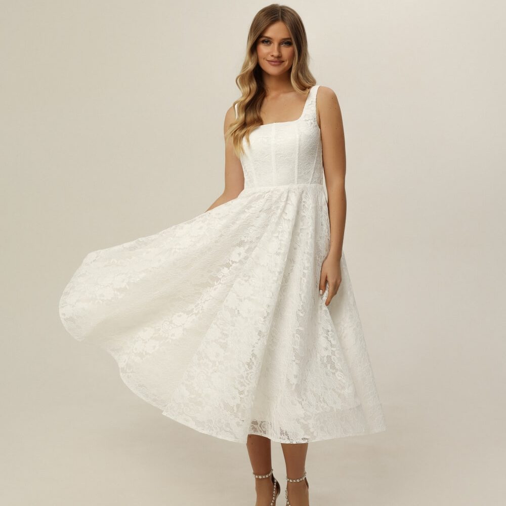 midi wedding dress