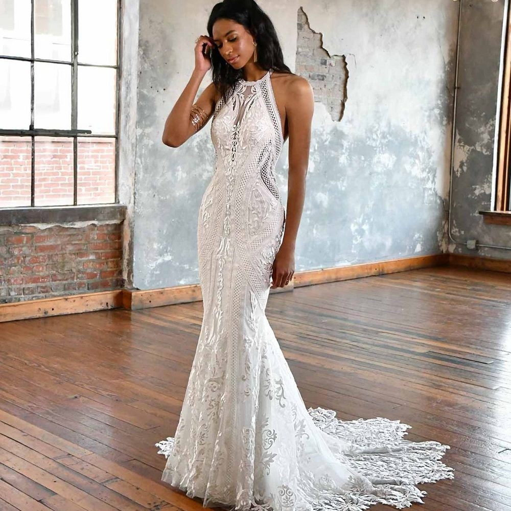 halter wedding dress