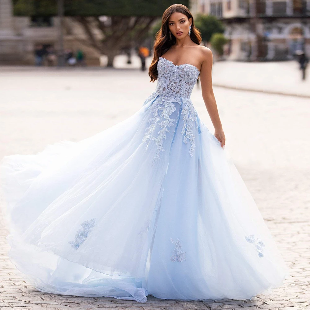 light blue wedding dress