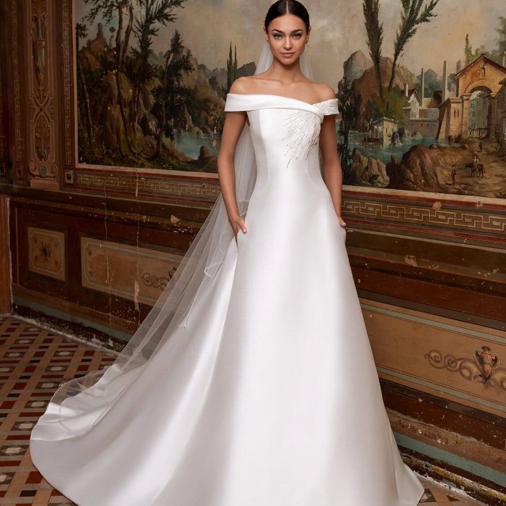 satin wedding dress