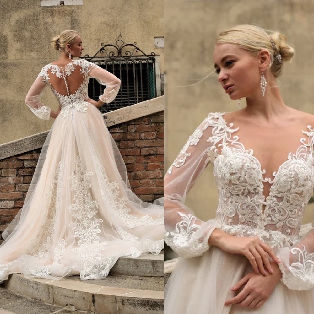 long sleeve lace wedding dress