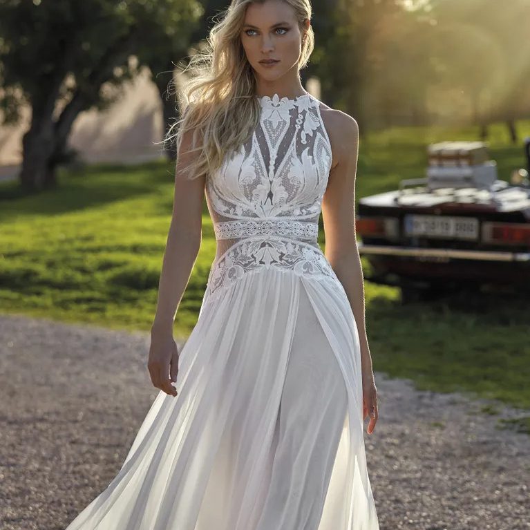 halter wedding dress