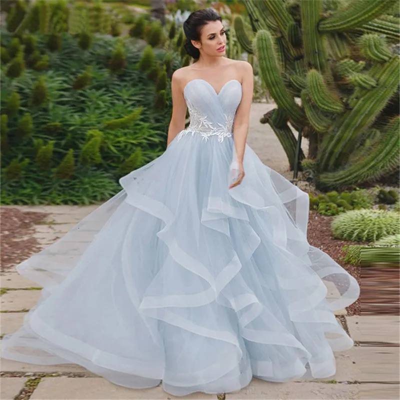 light blue wedding dress