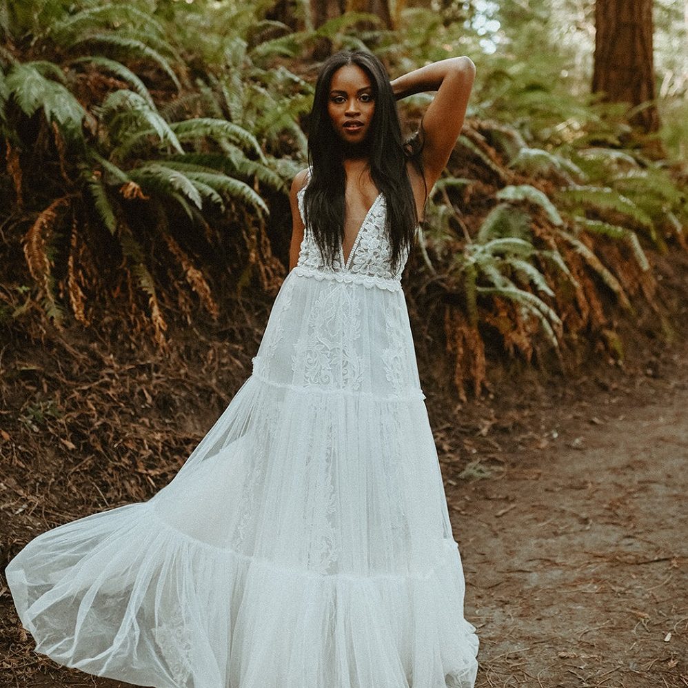 flowy wedding dress