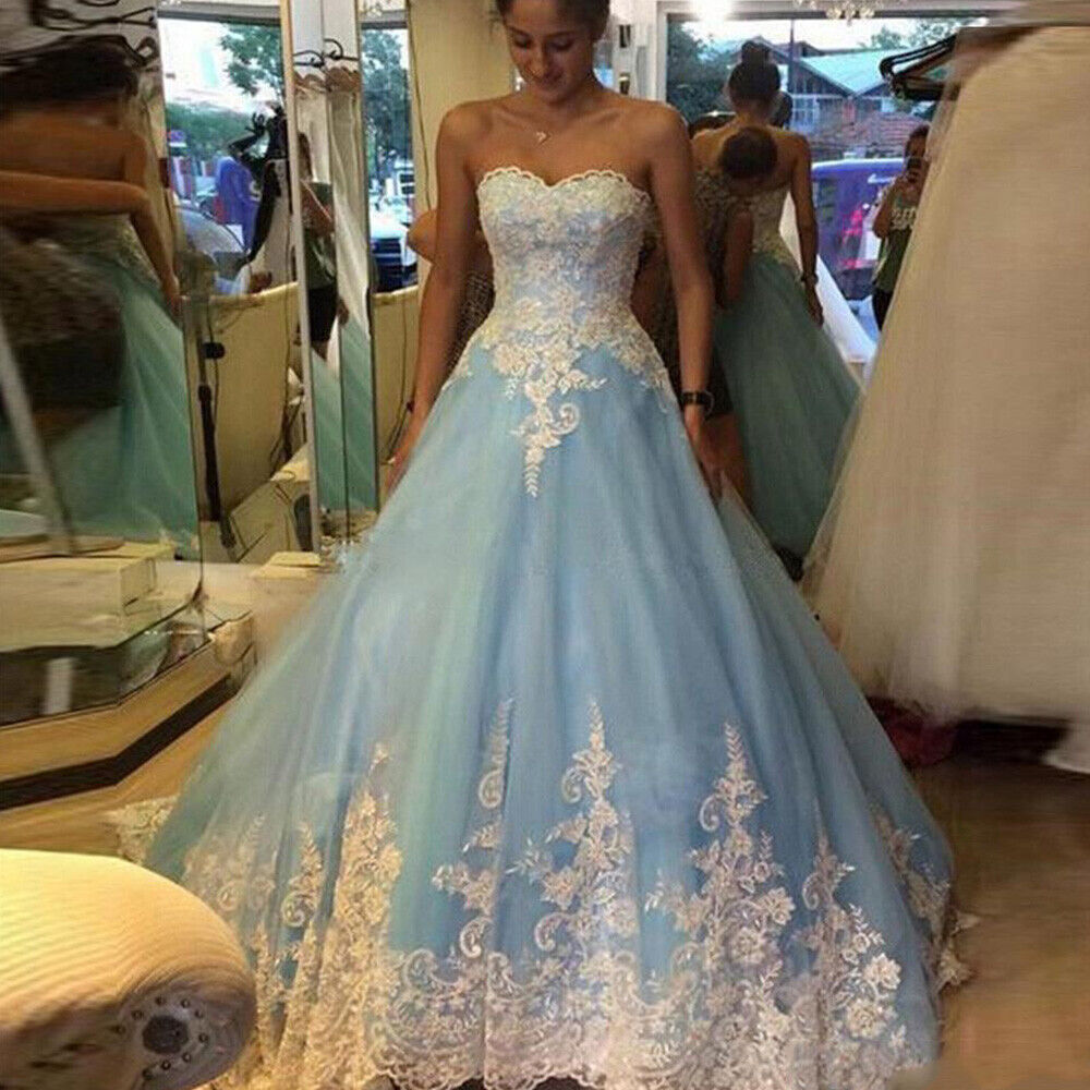 light blue wedding dress