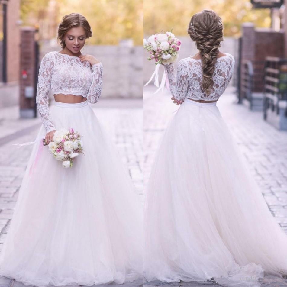 two piece wedding dress