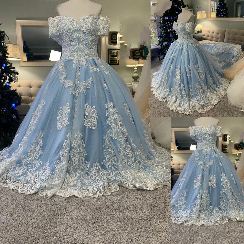 light blue wedding dress