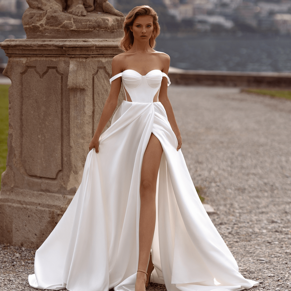 satin wedding dress