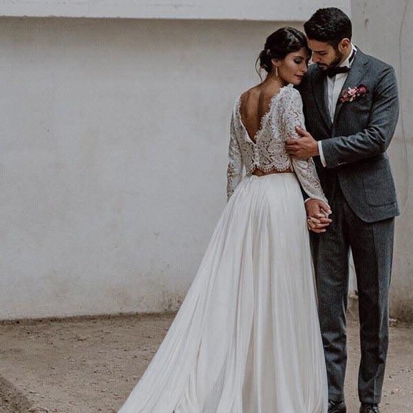 two piece wedding dress